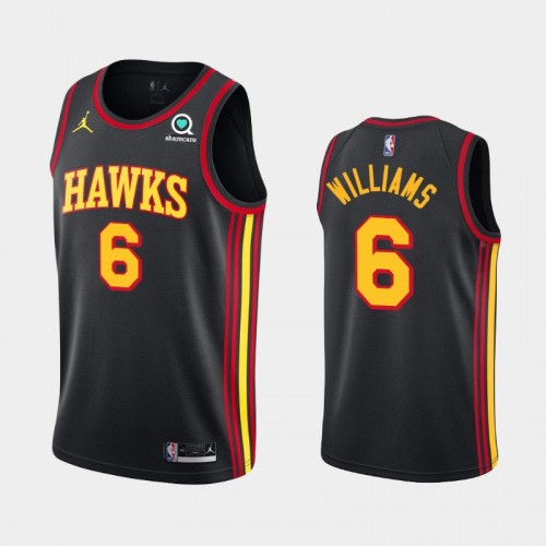 Men's Atlanta Hawks Lou Williams #6 2021 Statement Black Jersey