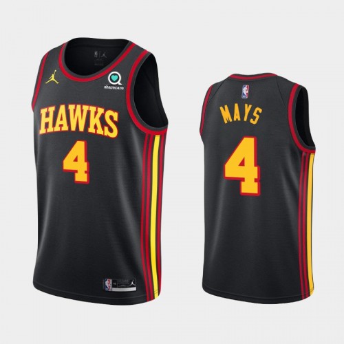 Men's Atlanta Hawks #4 Skylar Mays 2020-21 Statement Black Jersey