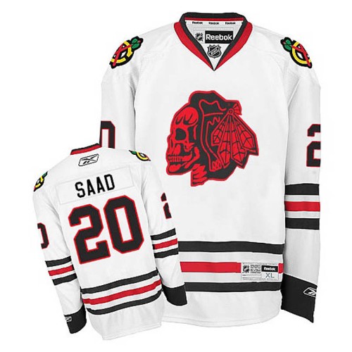 Brandon Saad #20 White Red Skull Jersey