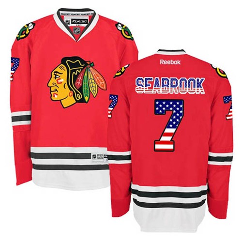 Brent Seabrook #7 Red USA Flag Fashion Jersey