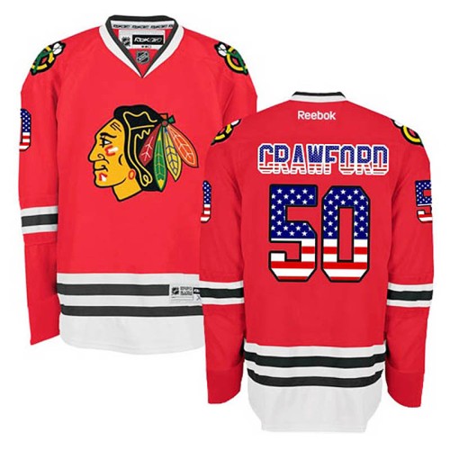 Corey Crawford #50 Red USA Flag Fashion Jersey