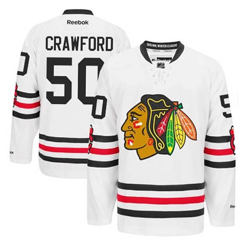 Corey Crawford #50 White 2015 Winter Classic Jersey