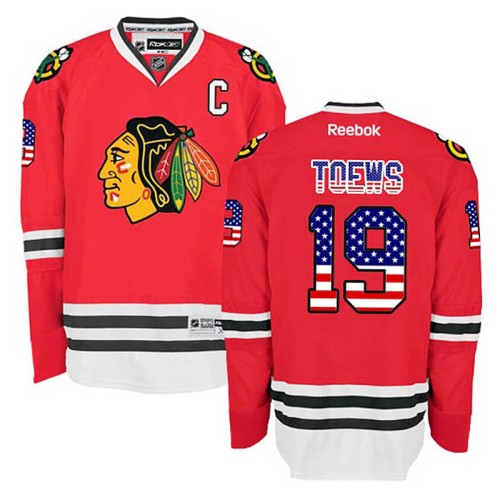 Jonathan Toews #19 Red USA Flag Fashion Jersey