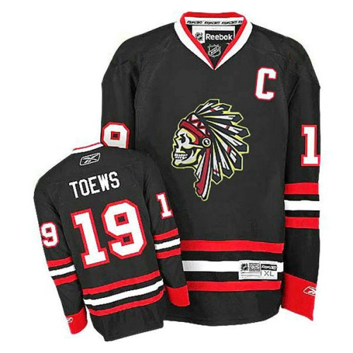 Jonathan Toews #19 Black Black Skull Premier Jersey
