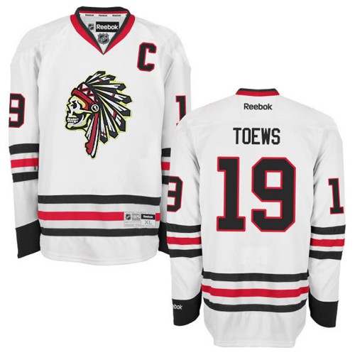 Jonathan Toews #19 White White Skull Jersey