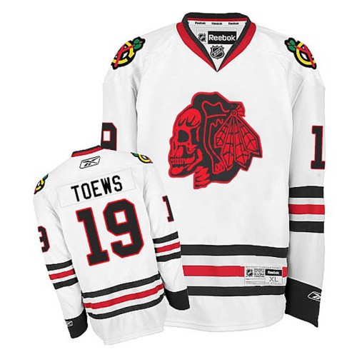 Jonathan Toews #19 White Red Skull Jersey