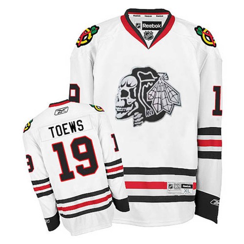 Jonathan Toews #19 White White Skull Jersey