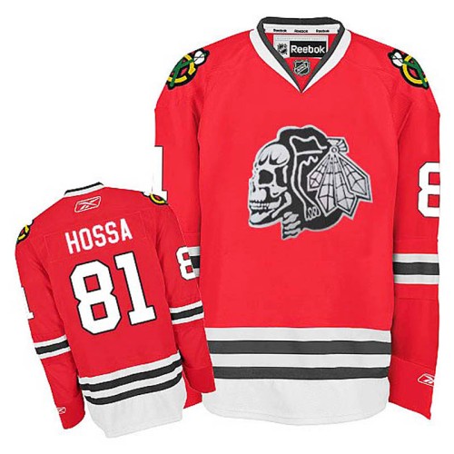 Marian Hossa #81 Red White Skull Jersey