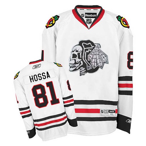 Marian Hossa #81 White White Skull Jersey