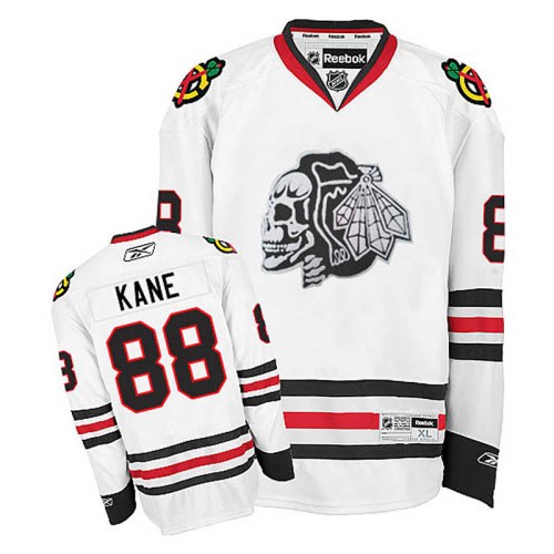 Patrick Kane #88 White White Skull Jersey