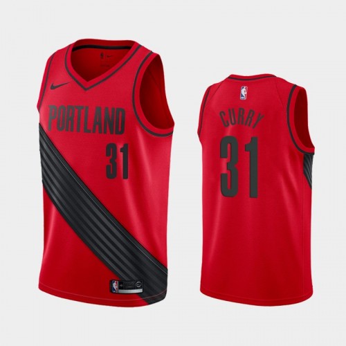 Portland Trail Blazers Statement #31 Seth Curry Red 2019 season Jersey