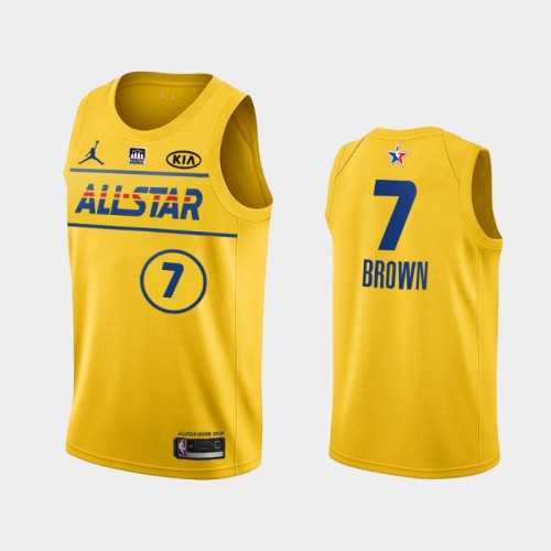Men's Jaylen Brown #7 2021 NBA All-Star Eastern Gold Jersey