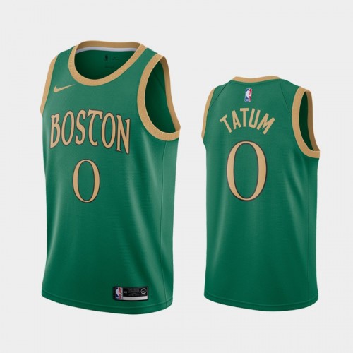 Men's Boston Celtics #0 Jayson Tatum 2019-20 City Kelly Green Jersey
