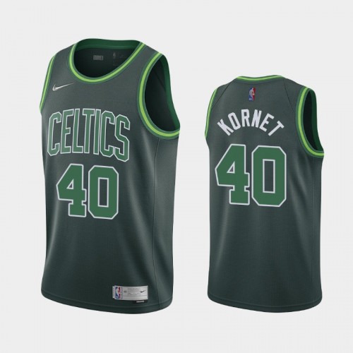 Men's Boston Celtics Luke Kornet #40 2021 Earned Green Jersey