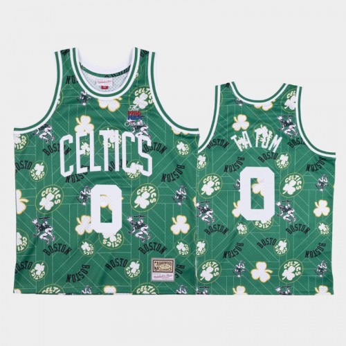 Jayson Tatum Boston Celtics #0 Green Tear Up Pack Hardwood Classics Jersey