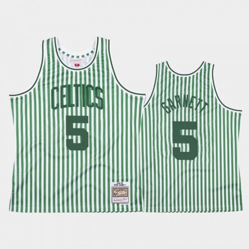 Boston Celtics #5 Kevin Garnett Striped Green Jersey