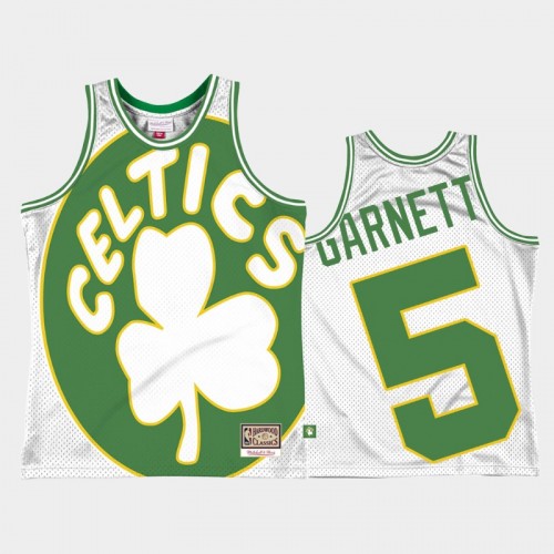 Boston Celtics #5 Kevin Garnett White Big Face 2.0 Jersey