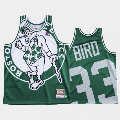 Boston Celtics #33 Larry Bird Green Big Face Jersey - HWC