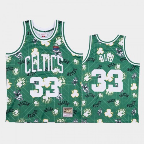 Larry Bird Boston Celtics #33 Green Tear Up Pack Hardwood Classics Jersey