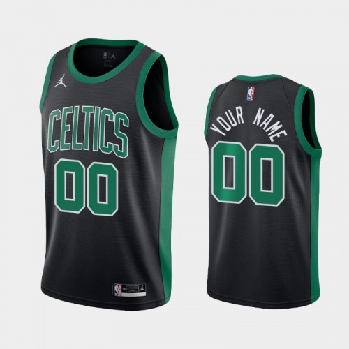 Men's Boston Celtics #00 Custom 2020-21 Statement Black Jersey