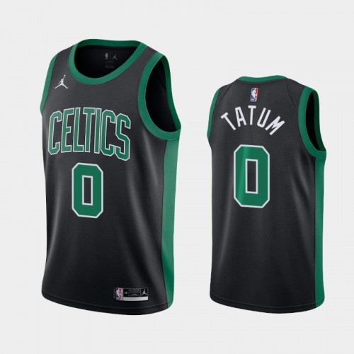 Men's Boston Celtics #0 Jayson Tatum 2020-21 Statement Black Jersey