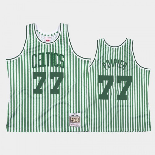 Boston Celtics #77 Vincent Poirier Striped Green Jersey