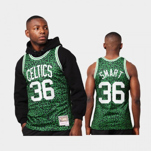 Boston Celtics Marcus Smart Men #36 Wild Life Green HWC Swingman Jersey