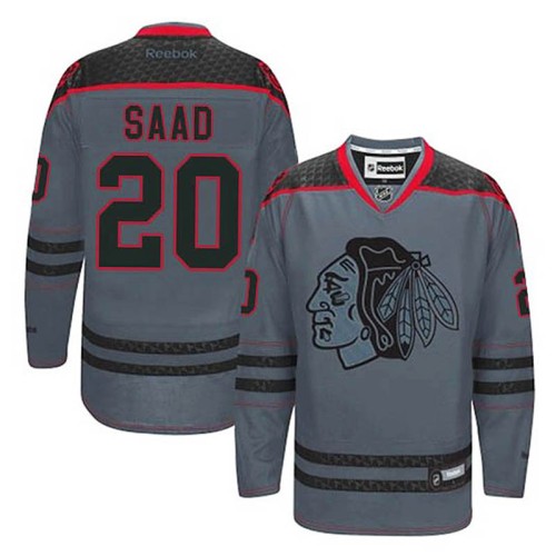 Brandon Saad #20 Charcoal Cross Check Fashion Jersey