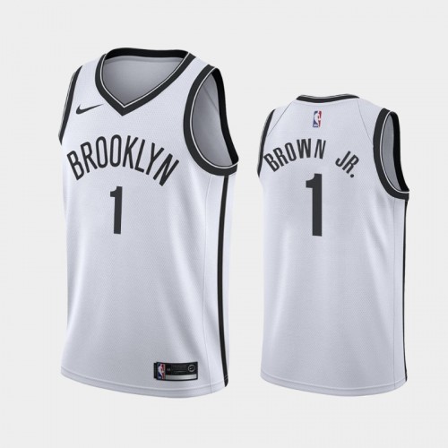 Men's Brooklyn Nets Bruce Brown Jr. #1 2020-21 Association White Jersey
