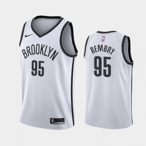 Brooklyn Nets Deandre' Bembry Men #95 Association Edition White Jersey