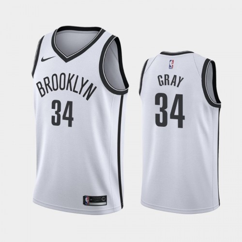 Brooklyn Nets RaiQuan Gray Men #34 Association Edition 2021 NBA Draft White Jersey
