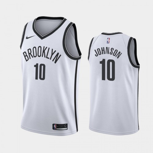 Men's Brooklyn Nets #10 Tyler Johnson 2020-21 Association White Jersey