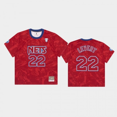 Men's Brooklyn Nets #22 Caris LeVert Red Aape Jersey