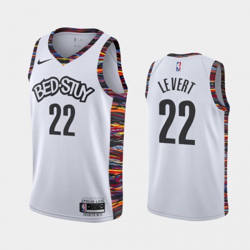 Men's Brooklyn Nets #22 Caris LeVert 2019-20 City White Jersey