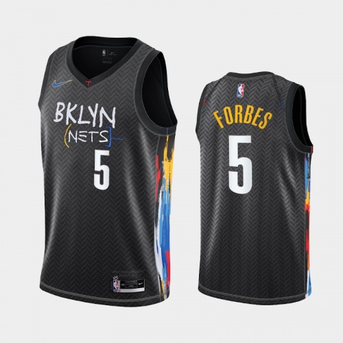 Brooklyn Nets Bryn Forbes Men #5 City Edition 2021 Trade Black Jersey