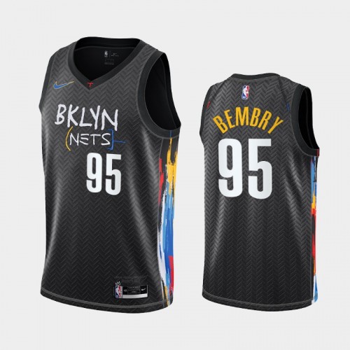 Brooklyn Nets Deandre' Bembry Men #95 City Edition Black Jersey