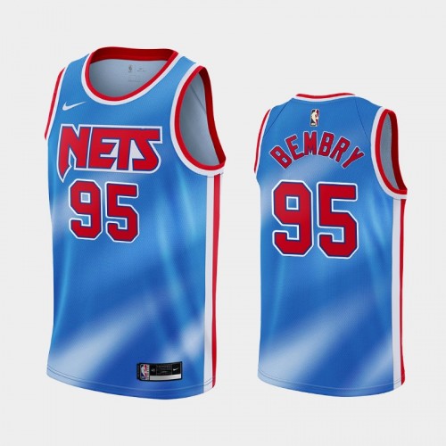 Brooklyn Nets Deandre' Bembry Men #95 Classic Edition Blue Jersey