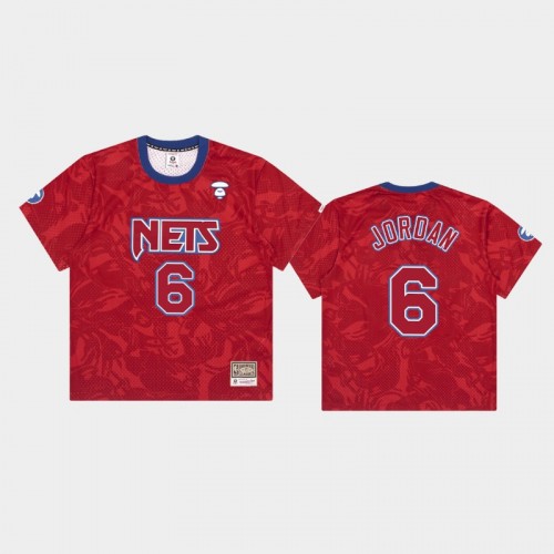 Men's Brooklyn Nets #6 DeAndre Jordan Red Aape Jersey