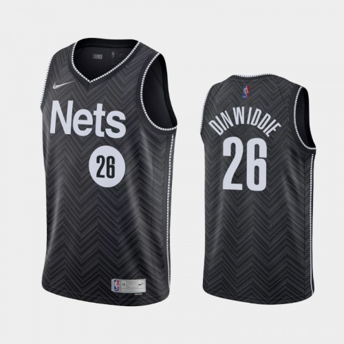 Men's Brooklyn Nets #26 Spencer Dinwiddie 2021 Earned Black Jersey