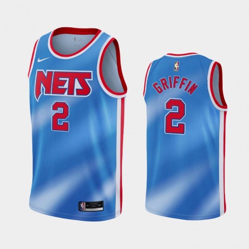 Men's Brooklyn Nets #2 Blake Griffin 2021 Hardwood Classics Blue Jersey