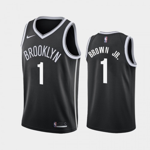 Men's Brooklyn Nets #1 Bruce Brown Jr. 2020-21 Icon Black Jersey