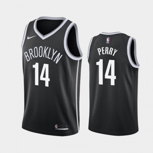 Men's Brooklyn Nets #14 Reggie Perry 2020-21 Icon Black Jersey