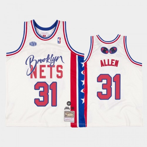 Men's Brooklyn Nets #31 Jarrett Allen White Joey Badass x BR Remix Jersey