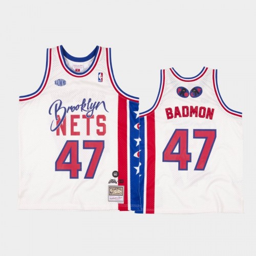 Men's Brooklyn Nets #47 Joey Badass White NBA Remix Jersey - Badmon