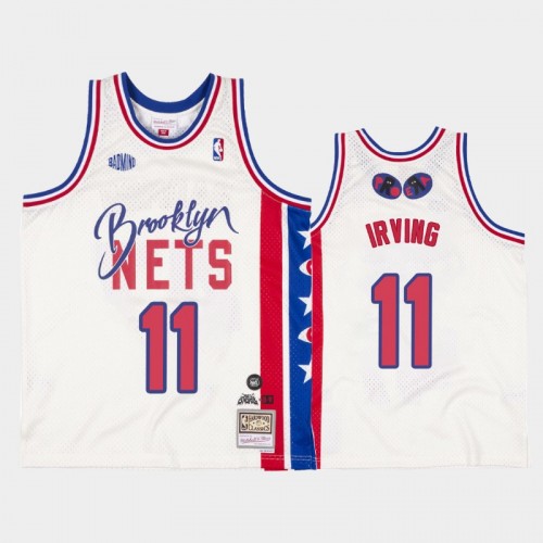 Men's Brooklyn Nets #11 Kyrie Irving White Joey Badass x BR Remix Jersey