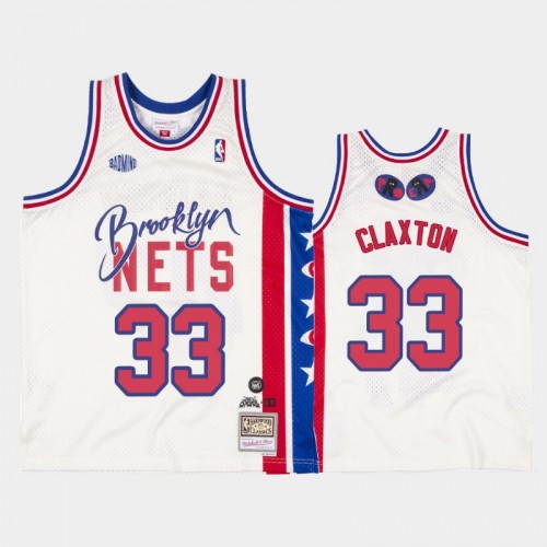 Men's Brooklyn Nets #33 Nicolas Claxton White Joey Badass x BR Remix Jersey