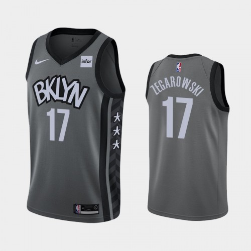 Brooklyn Nets Marcus Zegarowski Men #17 Statement Edition 2021 NBA Draft Gray Jersey