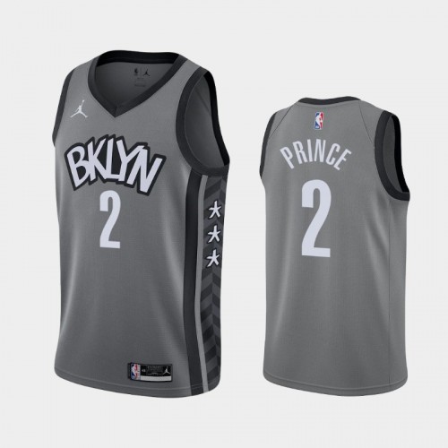 Men's Brooklyn Nets #2 Taurean Prince 2020-21 Statement Gray Jersey