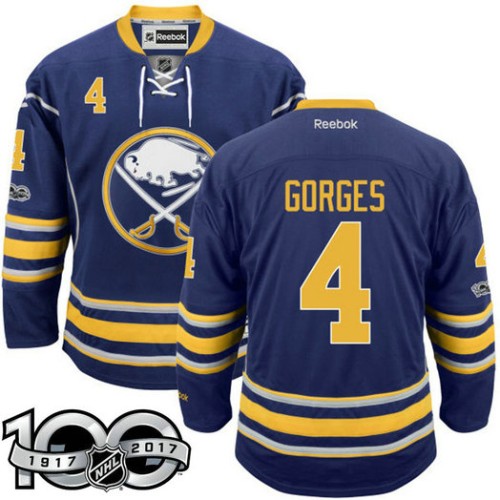 #4 Josh Gorges Navy Blue 2017 Anniversary Patch Player Jersey