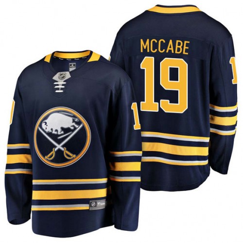 #19 Breakaway Player Jake McCabe Home Jersey Navy